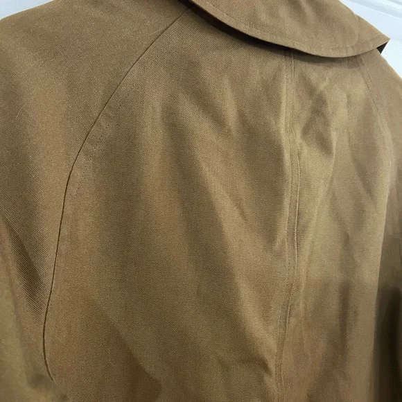 Vintage 70s A Line Trench Coat White Piping Indie Sleaze M - Picture 6 of 11